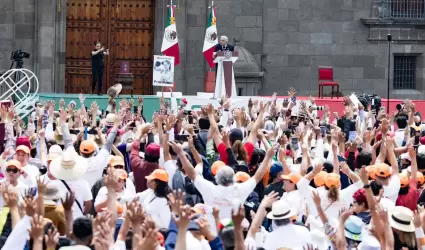 Andrs Manuel Lpez Obrador, presenta en el Zcalo capitalino su sexto y ltimo 