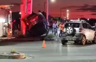 VIDEO Aparatoso choque volcamiento al norte de Hermosillo