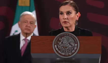 Beatriz Gutirrez Mller en la conferencia matutina en Palacio Nacional.