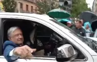 VIDEO AMLO sale de Palacio Nacional rumbo a su casa en Tlalpan