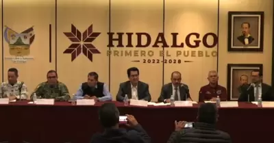 Conferencia de Prensa de funcionarios de Hidalgo