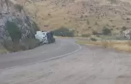 Volcadura de camin cisterna en la carretera muris-Cananea