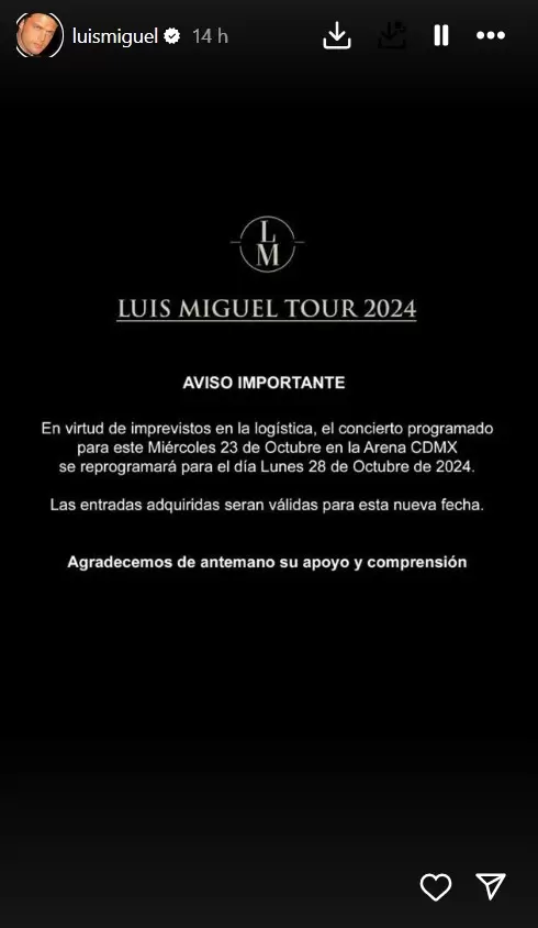 Comunicado Luis Miguel