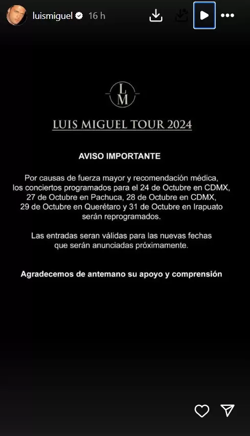 Comunicado Luis Miguel