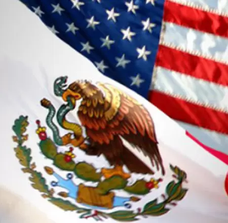 Bandera de México y Estados Unidos