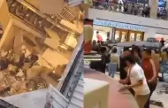 Auto cae dentro de un centro comercial de Guatemala