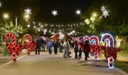 Ambiente navideo en el Parque Madero