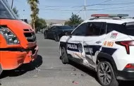 VIDEO Choque entre camin y patrulla policiaca en Hermosillo