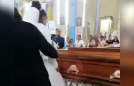 Vestida de novia acude al funeral de su pareja que muri atropellado en Tlaxcala