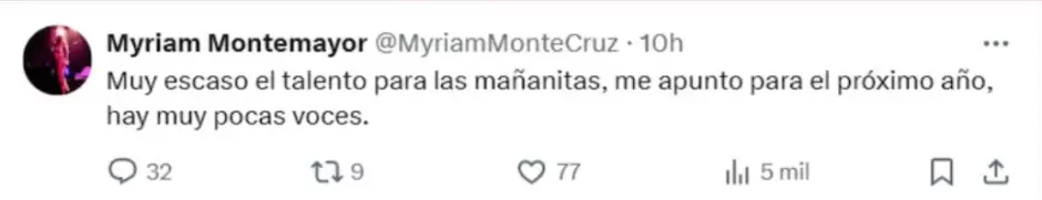 Comentario de Myriam Montemayor