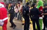 VIDEO: Santa y "El Grinch" protagonizan pleito en plaza de Aguascalientes; interviene la polica