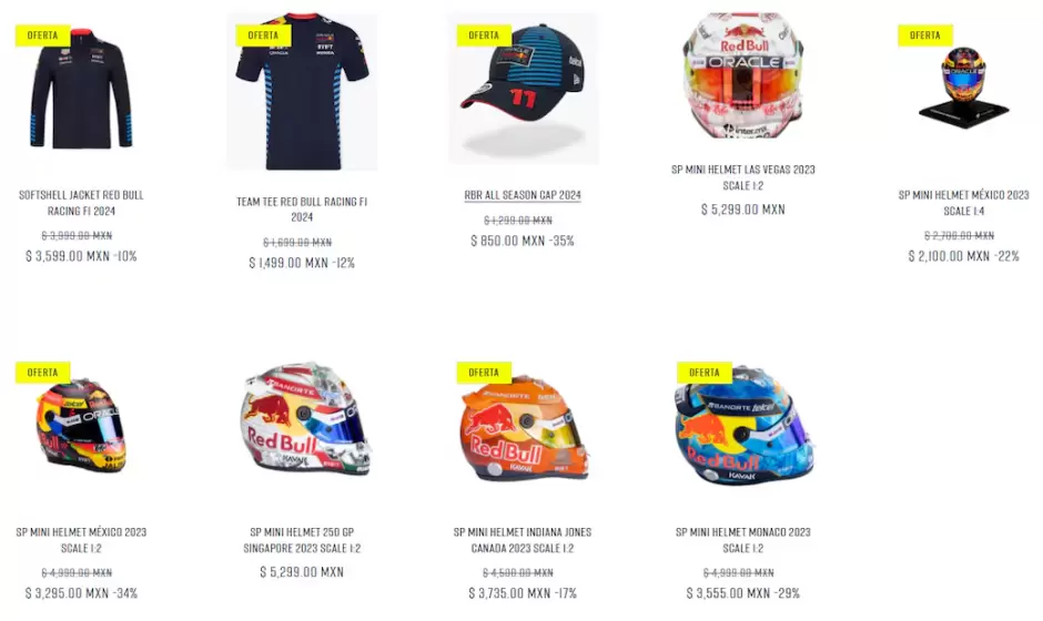 Descuentos de la tienda de "Checo" Prez