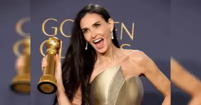 La emotiva reaccin de la familia de Demi Moore al ganar su primer Globo de Oro