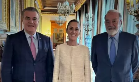 Francisco Cervantes, Claudia Sheinbaum y Carlos Slim