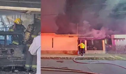 Incendio de vivienda en la colonia Isssteson-Centenario