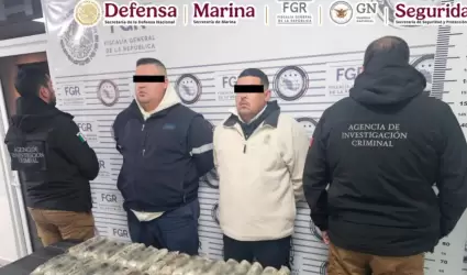 Detienen en Sonora a dos hombres que transportaban fentanilo y herona