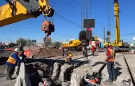 Anuncian dobles turnos laborales en construccin de puente a desnivel