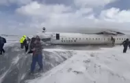 VIDEO: Avin se estrella y se vuelca, en aeropuerto de Toronto