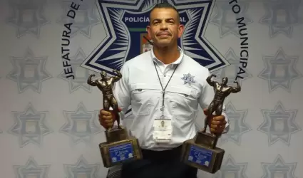 Oficial de Trnsito triunfa con doble oro en fisiculturismo