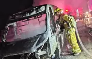 Ambulancia del IMSS es consumida por el fuego en la carretera Hermosillo-Guaymas