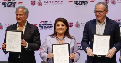 Firma de convenio para el Gran Premio de Mxico de la F1