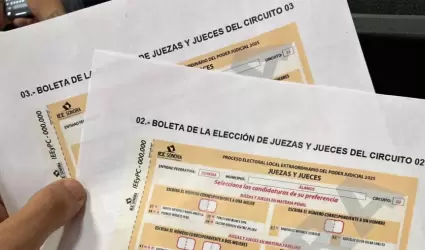 Boletas para elección judicial en Sonora