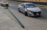 Conductor derriba poste de alumbrado público en el bulevar García Morales