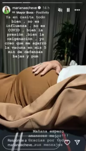 Mariana Echeverra en el hospital