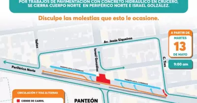 Rehabilitación de crucero en Periférico Norte e Israel González