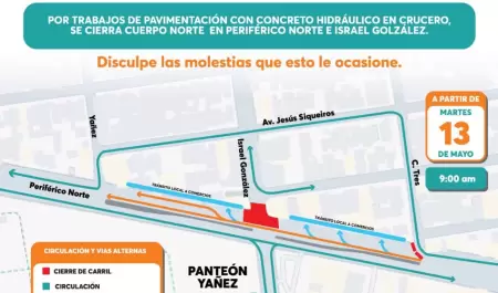 Rehabilitacin de crucero en Perifrico Norte e Israel Gonzlez