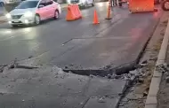 Cierran carril del bulevar Colosio por levantamiento de concreto hidráulico