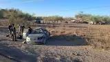 Volcamiento en la entrada al ejido Mesa del Seri