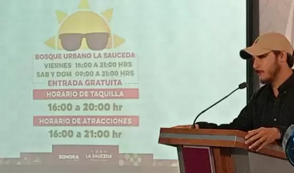 Anuncian horario de verano en La Sauceda