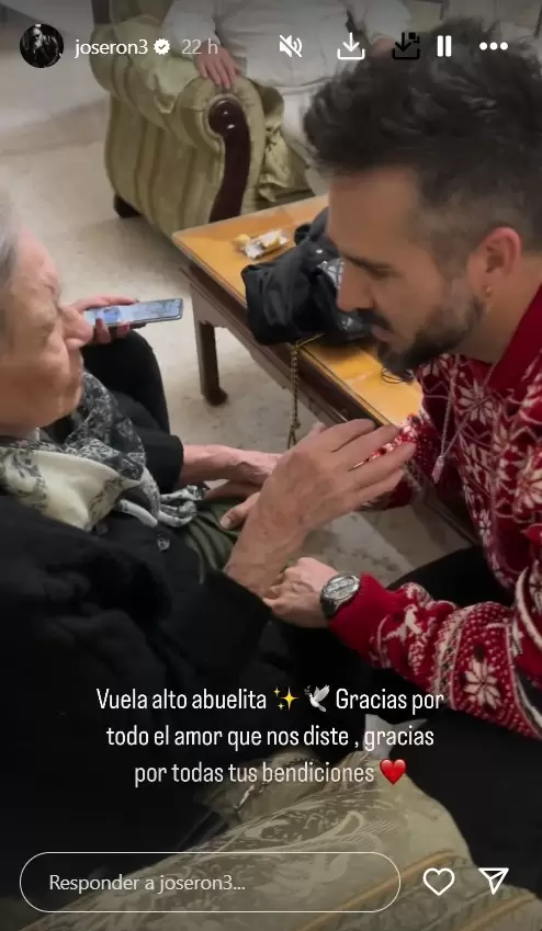 Jos Ron despide a su abuela con emotivo mensaje