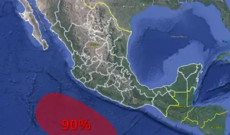 Zona de baja presión en el Pacífico mexicano