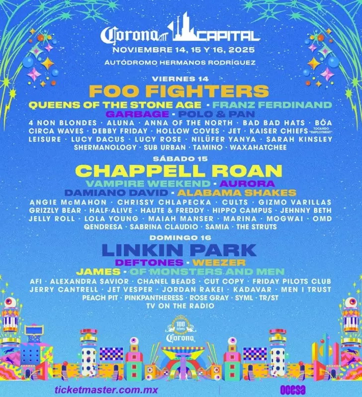 Foo Fighters y Linkin Park se presentarn en el Corona Capital 2025
