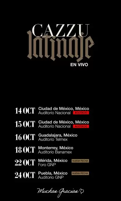 Cazzu logra doble 'Sold Out' en Mxico y anuncia nuevas fechas