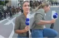 Disparan bala de goma a periodista australiana en plena transmisin durante protestas en Los ngeles