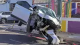 Aparatoso choque en Domingo Olivares y avenida Ramn ngel Amante