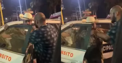Hombre robando una patrulla