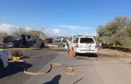 Impactante choque en carretera Hermosillo-Baha de Kino
