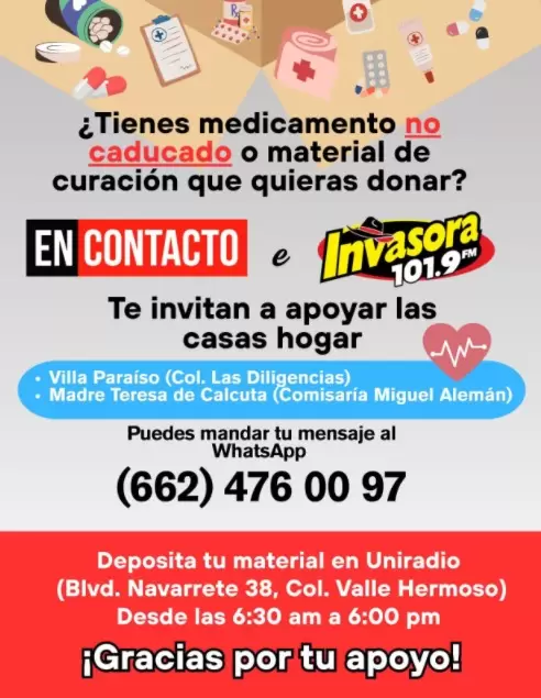 Colecta de medicamentos y material de curacin