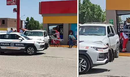 Mujer es prensada contra cristal de tienda de conveniencia