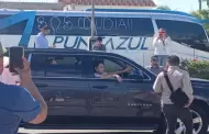 Reciben con protestas a Sheinbaum en La Paz