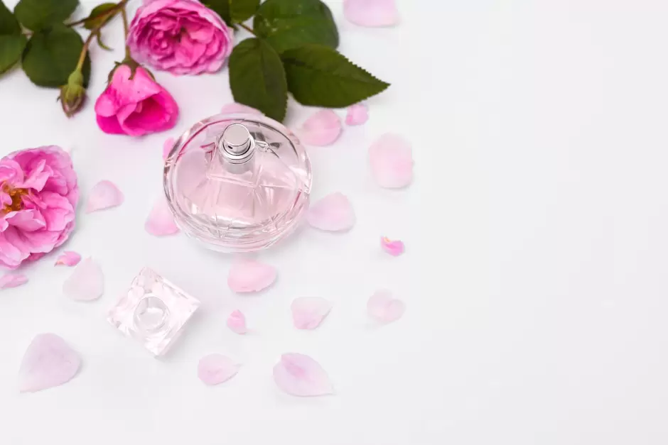 Perfumes como agua de rosas hidratan piel sensible con suavidad.