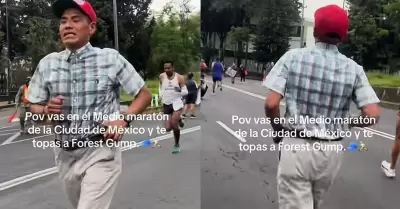 Hombre vestido de Forrest Gump