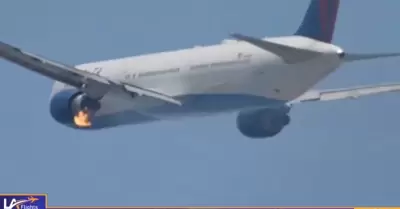 Fuego en avión