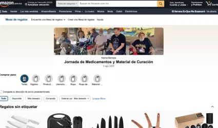 Mesa de regalos en Amazon
