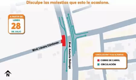 Cierre de carril Hermosillo