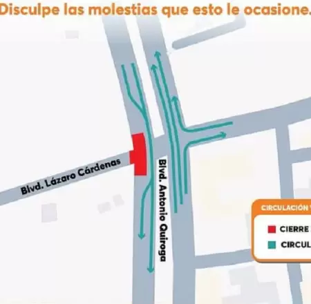 Cierre de carril Hermosillo